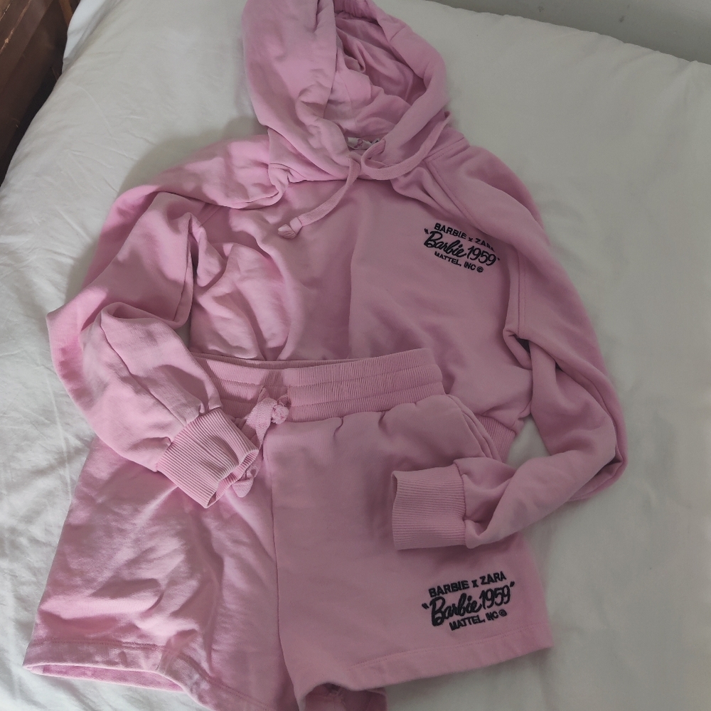 Barbie x Zara sweatshirt and shorts size small